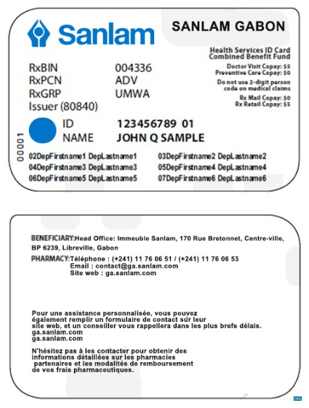 Download Gabon health insurance card Photoshop template